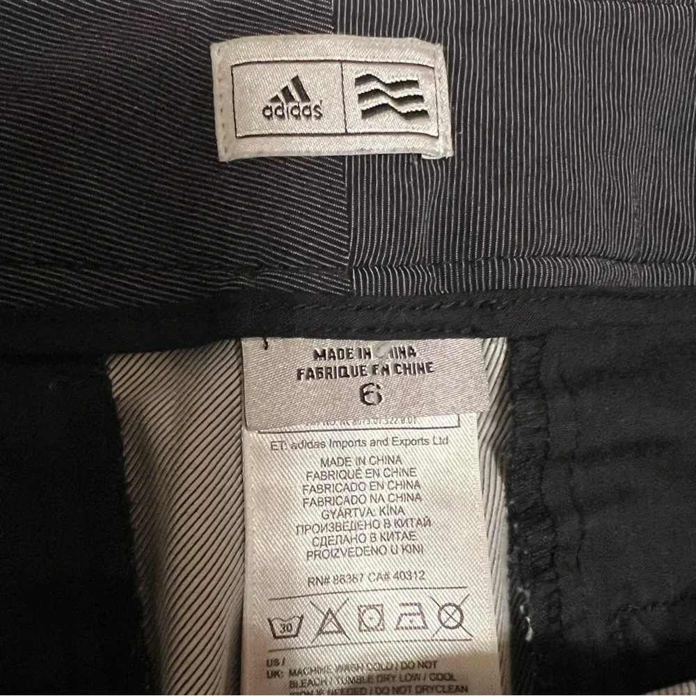 Adidas Pants Womens charcoal Gray Chino Lightweight Casual Zip Pocket, sz 6